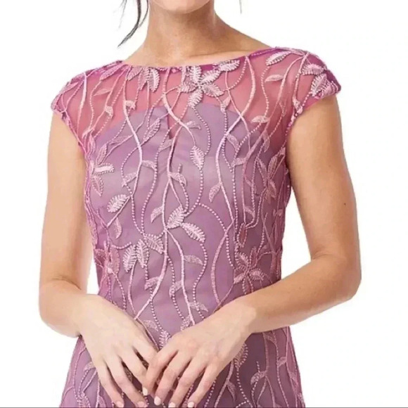 0459W. Js COLLECTION FORMAL DRESSS PINK AND LAVENDER IN COLOR SIZE 2 - Picture 2 of 15
